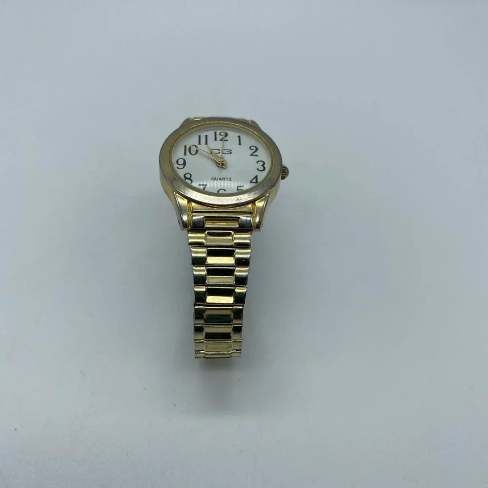 Easy Read Women's Watch CG Gold White Dial Two Tone Stretch Band